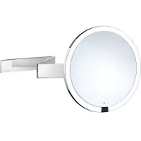 Smedbo Outline Make-up Spiegel Rond - Draaibaar Wandmodel - Led Verlichting - 20cm - 7x Vergrotend - Chroom - Rond - Spiegels, Scheer/make-up Spiegels - 7391447087796