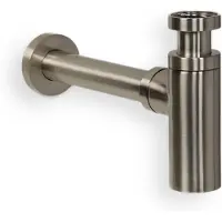 BLUE LABEL Brondby Designsifon - Geborsteld Nikkel PVD - Messing - 8711802073056 - Wastafels, Sifons