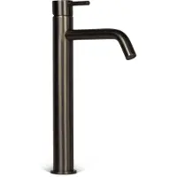 BLUE LABEL Brondby Wastafelkraan Highriser - Geborsteld Gunmetal PVD - Zonder Waste - Messing - Kranen, Wastafelkranen, Opbouw Wastafelkranen