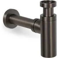 BLUE LABEL Brondby Designsifon - Geborsteld Gunmetal PVD - Messing - 8711802073469 - Wastafels, Sifons