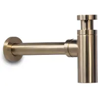 BLUE LABEL Brondby Designsifon - Geborsteld Goud PVD - Messing - 8711802074732 - Wastafels, Sifons