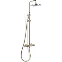 BLUE LABEL Brondby Stortdoucheset - Geborsteld Goud PVD - Messing - Kranen, Douchekranen, Douchesets, Opbouw Douchesets, Stortdouches - 8711802074602 - Kranen, Douchekranen, Douchesets, Opbouw
