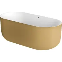 Xenz Vrijstaand bad mauro 180x84x64 cm solid surface goud