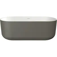 Xenz Vrijstaand bad mauro 180x84x64 cm solid surface grijs