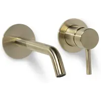 BLUE LABEL Brondby Inbouw Wastafelkraan 18cm - Geborsteld Goud PVD - Messing - Kranen, Wastafelkranen, Inbouw Wastafelkranen - 8711802074541