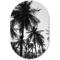 MuchoWow Muurovaal 80x120 cm - Ovale wanddecoratie Palmbomen - Tropisch - Zomer - Ovalen schilderij - Muurdecoratie woonkamer - Kamer decoratie - Schilderijen - Wandcirkel