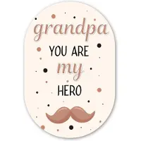 MuchoWow Muurovaal 40x60 cm - Ovale wanddecoratie Grandpa you are my hero - Quotes - Spreuken - Opa - Ovalen schilderij - Muurdecoratie woonkamer - Kamer decoratie - Schilderijen - Wandcirkel