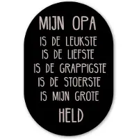 MuchoWow Muurovaal 60x90 cm - Ovale wanddecoratie Quotes - Mijn opa is mijn grote held - Spreuken - Opa - Ovalen schilderij - Muurdecoratie woonkamer - Kamer decoratie - Schilderijen - Wandcirkel