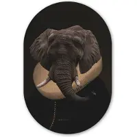 MuchoWow Muurovaal 80x120 cm - Ovale wanddecoratie Oude Meesters - Olieverf - Olifant - Ovalen schilderij - Muurdecoratie woonkamer - Kamer decoratie - Schilderijen - Wandcirkel