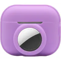 Telestore 2 in 1 AirPods Pro 2 en Airtag Case - Beschermhoes - AirPods Pro 2 Cover - AirPods pro 2 AirTag Hoesje - Geschikt voor Apple Airpods Pro 2 - Paars