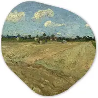 MuchoWow Organische wanddecoratie 60x60 cm - Organisch schilderij Geploegde akkers - Vincent van Gogh - Muurdecoratie woonkamer - Kamer decoratie - Schilderijen - Muurcirkel aesthetic