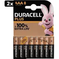 Duracell 2x Alkaline Plus AAA Batterijen - 8 stuks
