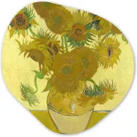 MuchoWow Organische wanddecoratie 90x90 cm - Organisch schilderij Zonnebloemen - Vincent van Gogh - Muurdecoratie woonkamer - Kamer decoratie - Schilderijen - Muurcirkel aesthetic