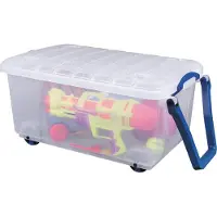Really Useful Boxes Really Useful Box opbergkoffer op wieltjes 64 l, transparant