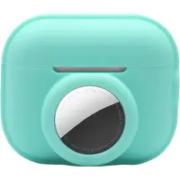 Telestore 2 in 1 AirPods Pro 2 en Airtag Case - Beschermhoes - AirPods Pro 2 Cover - AirPods pro 2 AirTag Hoesje - Geschikt voor Apple Airpods Pro 2 - Mint groen