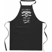 Mijncadeautje Awesome 60 year - 60 jaar cadeau - keukenschort - katoen - BBQ - verjaardag - zwart