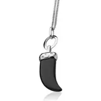 Zinzi zih567z - Zilveren hanger tand - Zwart