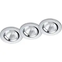 TRIO 3x Led inbouwspot | Rond | Pamir | Chroom | Dimbaar | Ø 72mm | 5.5W