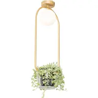 QAZQA Art deco plafondlamp goud met wit glas - Isabella