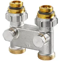 Oventrop omleiding recht 2 pijps met afsluiter 1/2 x3/4 1016363