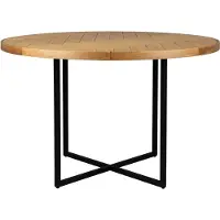 Dutchbone Eettafel Class rond | mdf naturel 120x120x75 cm eettafels | NADUVI