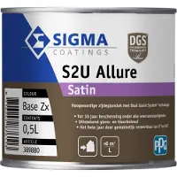 Sigma S2U Allure Satin | Zijdeglans Lakverf Buiten 500 ML - Kleur|1|2