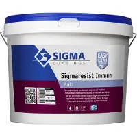 Sigma Sigmaresist Immun Matt | Matte Bacteriebestendige Muurverf 10 LTR - Wit