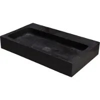 Forzalaqua Taranto wastafel 50x30x8cm RECHTHOEK 1 wasbak Hardsteen gezoet Blauw grijs