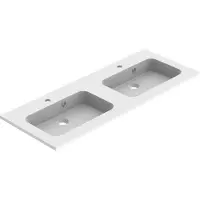 Allibert Dubbele Wastafel Style - Polybeton - Rechthoekig - Mat Wit - 120,5cm