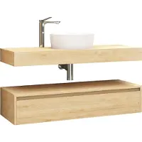 Boss & Wessing Onderkast BWS Lina met Wastafelblad 120x50cm Licht Eiken