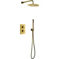 Aloni Inbouw regendouche set | bws colorato | met handdouche | wanduitloop | geborsteld goud