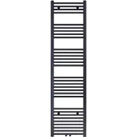 Belrad Designradiator bws nile gobi 180x40 cm geborsteld mat zwart midden/zij-aansluiting