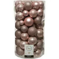 Décoris Kerstballen koker a 100 kunststof roze roze Kunststof Kerstbal