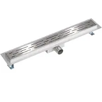 Alvoro Evo Douchegoot Met Sleufrooster - 100cm - Geborsteld RVS - Douche - 5404024100060