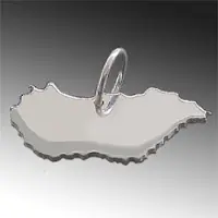 MOOYE ® - Collectie Zilveren Landkaart Hongarije ketting hanger
