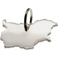 MOOYE ® - Collectie Zilveren Landkaart Bulgarije ketting hanger