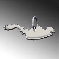 MOOYE ® - Collectie Zilveren Landkaart Malta ketting hanger