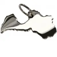 MOOYE ® - Collectie Zilveren Landkaart Letland ketting hanger