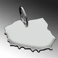 MOOYE ® - Collectie Zilveren Landkaart Polen ketting hanger