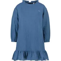 The New Chapter midi jurk blauw Meisjes Katoen Opstaande kraag Effen - maat 80