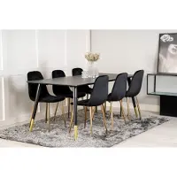 Ebuy24 Dipp eetkamertafel 90x180cm zwart.