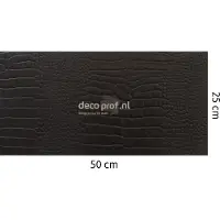 Walluxe Leathr Zeeuws Zwart Croco Zelfklevend 1 m² - 25 x 50 cm