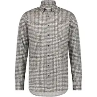 State of Art casual overhemd wijde fit grijs printje katoen