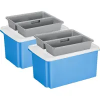 Sunware Opslagboxen set met deksel en organiser - 2x stuks - 51 liter