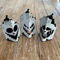 GR Theelicht - Waxinelichtjeshouder - Kaarshouder - Halloween - Scary - set van 3