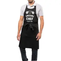 B&C Awesome - Keukenschort - BBQ schort - Awesome Chef - cadeau verjaardag - vaderdag - moederdag - zwart