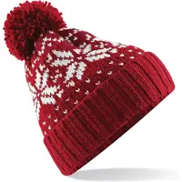 Beechfield 'Fair Isle Snowstar Beanie' Rood/Wit