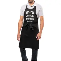 B&C Awesome - Keukenschort - BBQ schort - Awesome Brother - cadeau verjaardag - vaderdag - zwart