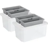 Sunware Opslagboxen set met deksel en organiser - 2x stuks - 51 liter