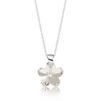 Montebello Ketting Flower BZ96 -925 Zilver Gerhod. - Swarovski - Ø14mm - 40cm